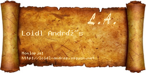 Loidl András névjegykártya
